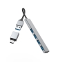 Hama 00200141 hub de interfaz USB 3.2 Gen 1 (3.1 Gen 1) Type-A 5000 Mbit/s Gris