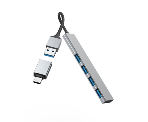 Hama 00200141 hub de interfaz USB 3.2 Gen 1 (3.1 Gen 1) Type-A 5000 Mbit/s Gris