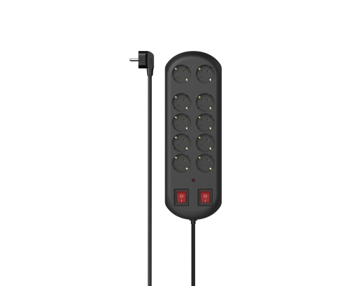 Hama 00223164 base múltiple 2 m 10 salidas AC Interior Negro