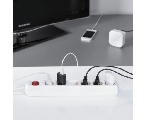 Hama 69223783 base múltiple 1,4 m 6 salidas AC Interior Blanco