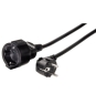 Hama | Cable alargador Schucko de 2m, con protección para niños, Color Negro