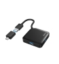 Hama | HUB USB con 4 Puertos y Adaptador USB-C (Conexión de Múltiples Dispositivos, Transformador Universal USB a USB-C, USB 3.2 con Transmisión de