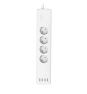 Hama | Regleta Inteligente WiFi con 4 enchufes y 4 USB (Enchufe múltiple sin hub/Gateway, con USB, 4 enchufes, con protección contra sobrecarga, Con