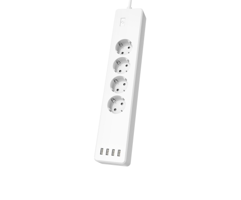 Hama | Regleta Inteligente WiFi con 4 enchufes y 4 USB (Enchufe múltiple sin hub/Gateway, con USB, 4 enchufes, con protección contra sobrecarga, Con
