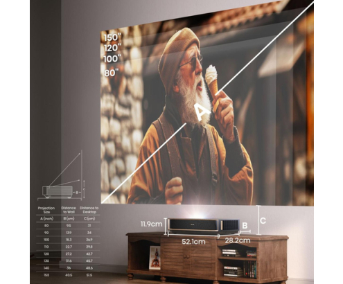 Hisense PT1 Proyector de alcance ultracorto UHD 4K (3840x2160) 3D Negro
