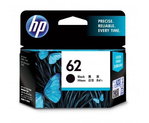 HP 62 Cartucho Original Rendimiento estándar Negro