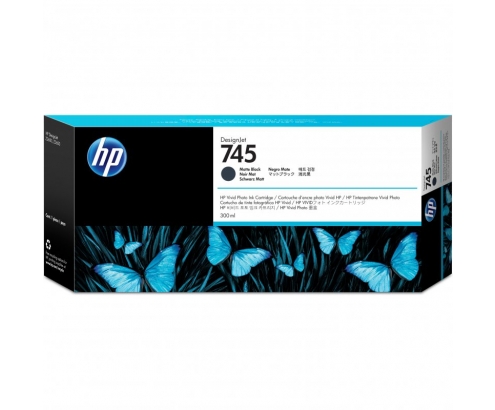 HP 745 Cartucho de Tinta Original Alto Rendimiento Negro Mate