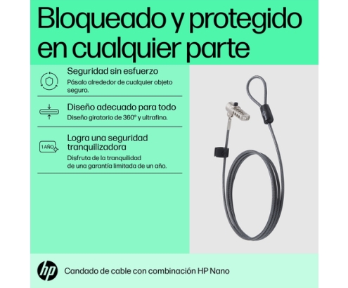 HP Bloqueo de cable con combinación Nano