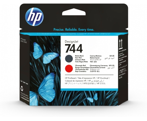 HP Cabezal de impresión DesignJet 744 negro mate/rojo cromático