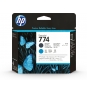 HP Cabezal de impresión negro mate/cian DesignJet 774
