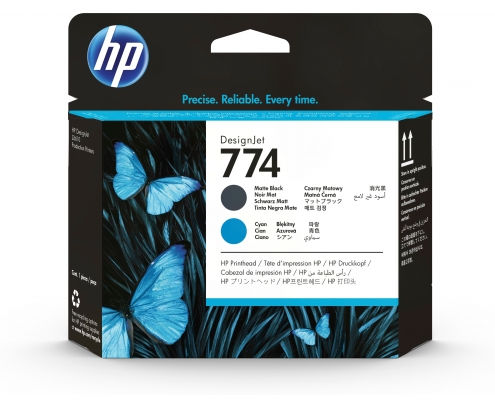 HP Cabezal de impresión negro mate/cian DesignJet 774