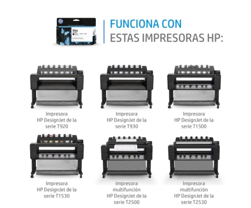 HP Cartucho de tinta DesignJet 727 negro fotográfico de 130 ml
