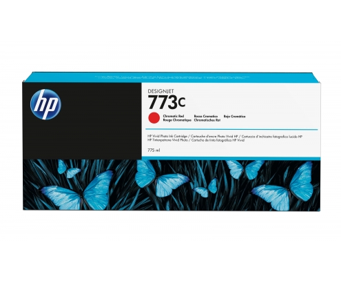 HP Cartucho de tinta DesignJet 773C rojo cromático de 775 ml