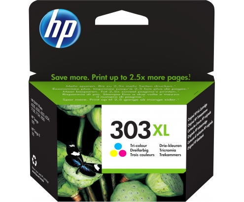 HP Cartucho de tinta Original 303XL tricolor de alta capacidad