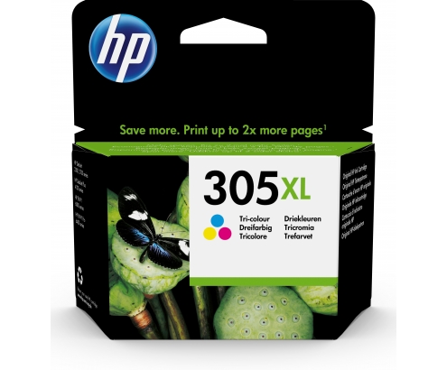 HP Cartucho de tinta Original 305XL de alta capacidad tricolor