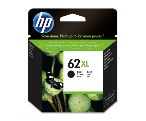 HP Cartucho de tinta original 62XL de alta capacidad negro