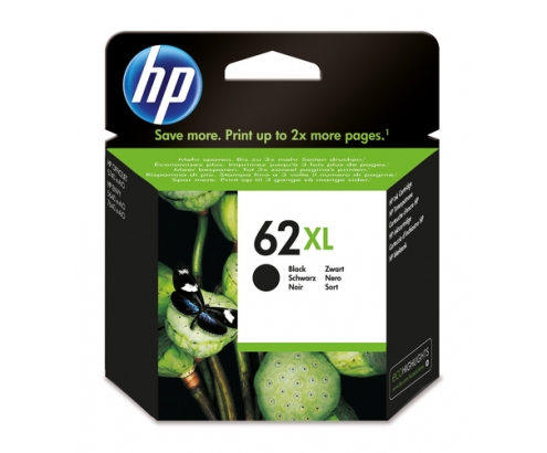 HP Cartucho de tinta original 62XL de alta capacidad negro
