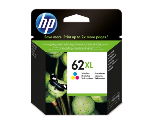 HP Cartucho de tinta original 62XL de alta capacidad tricolor