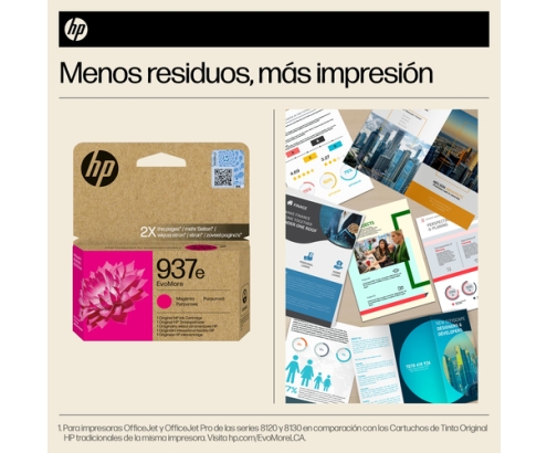 HP Cartucho de Tinta Original EvoMore 937e magenta