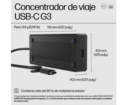 HP Concentrador de viaje USB-C G3