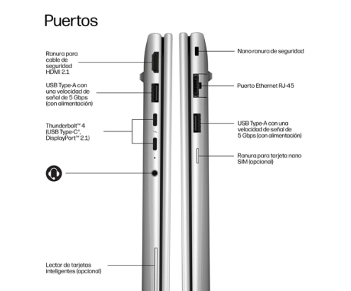 HP EliteBook 6 G2a 14 inch Notebook AI PC Wolf Pro Security Edition AMD Ryzen™ 5 230 Portátil 35,6 cm (14
