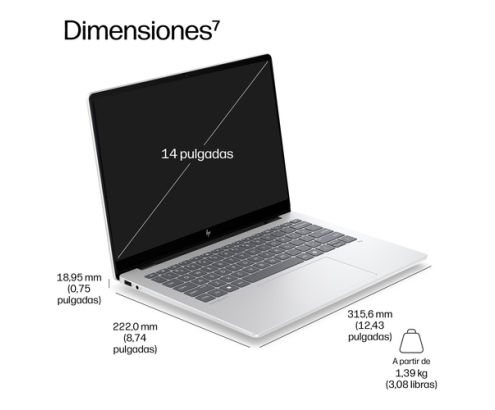 HP EliteBook 8 G2i 14 inch Notebook Next Gen AI PC Wolf Pro Security Edition Copilot+ PC Intel Core Ultra 5 325 Portátil 35,6 cm (14