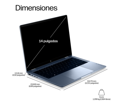 HP EliteBook X Flip G2i 14 inch Notebook Next Gen AI PC Wolf Pro Security Edition Copilot+ PC Intel Core Ultra 5 325 Híbrido (2-en-1) 35,6 cm (14