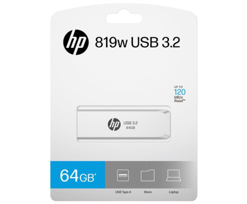 HP HPFD819W-A-64 unidad flash USB 64 GB USB tipo A 3.2 Gen 2 (3.1 Gen 2) Plata