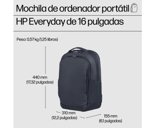 HP Mochila para portátil Everyday de 16 pulgadas