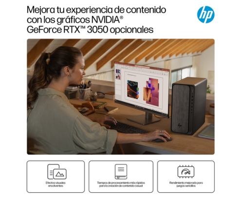 HP OmniDesk Desktop M02-0025ns PC AMD Ryzen™ 5 8500G 16 GB DDR5-SDRAM 1 TB SSD Windows 11 Home Torre AI PC Negro, Gris