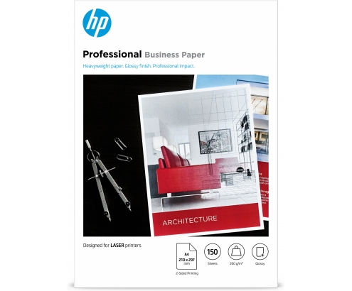 HP Papel profesional para impresora láser: A4, brillante, 200 gsm