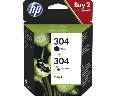 HP Paquete de 2 cartuchos de tinta Original 304 negro/tricolor