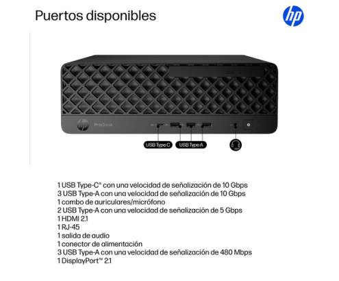 HP ProDesk 4 SFF G1i AI PC Intel Core Ultra 5 235 16 GB DDR5-SDRAM 512 GB SSD Windows 11 Pro Negro