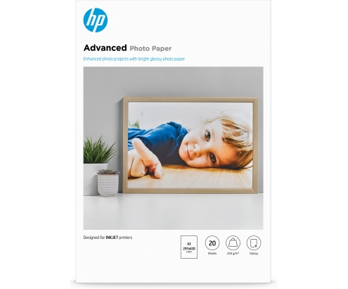 HP Q8697A papel fotográfico A3 De alto brillo