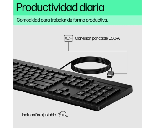 HP Teclado con cable USB 125 G2