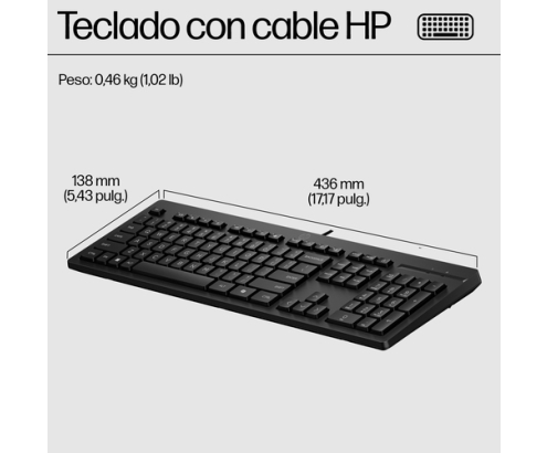 HP Teclado con cable USB 125 G2