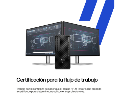 HP Z1 Tower G1i Intel Core Ultra 7 265 16 GB DDR5-SDRAM 512 GB SSD Windows 11 Pro Torre Puesto de trabajo AI Workstation, AI PC Negro