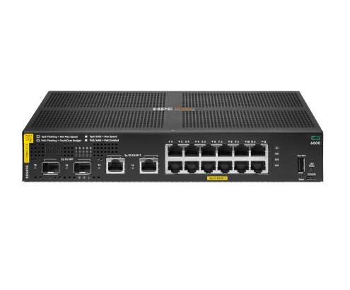 HPE Aruba Networking CX 6000 12p 10M/100M/1G Class4 PoE 2p SFP 1G 139W Switch