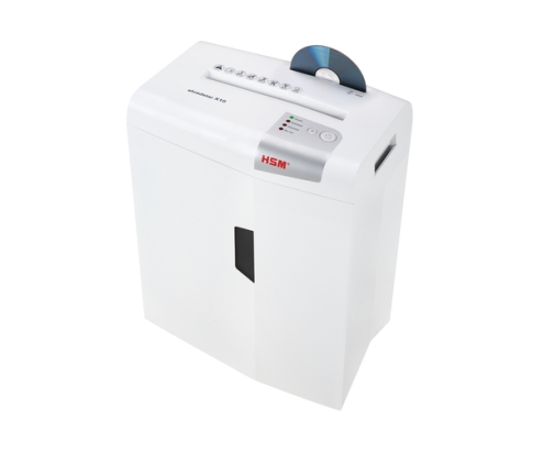 HSM X10 triturador de papel Corte en partículas 58 dB 22 cm Plata, Blanco