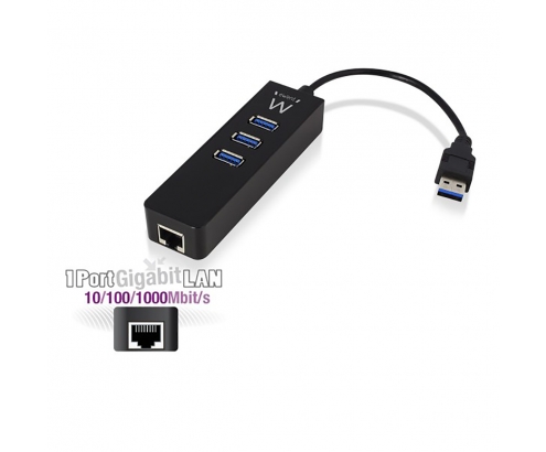 HUB EWENT USB 3.1 3 PUERTOS + LAN EW1140