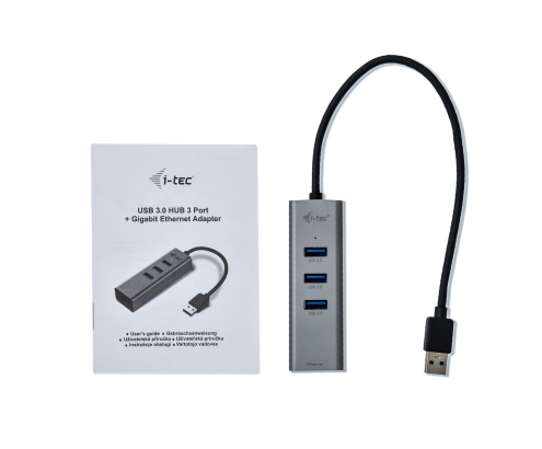 Hub i-tec Metal USB 3.0 HUB 3 Port + Gigabit Ethernet Adapter U3METALG3HUB