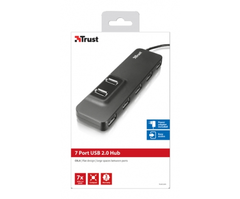 HUB TRUST OILA USB 2.0 7 PUERTOS 20576