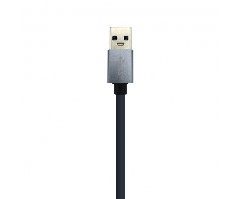 HUB USB AISENS + ADAPTADOR LAN CONECTORES 1X USB-A MACHO 3X USB-A HEMBRA LONGITUD CABLE 15CM GRIS A106-0401