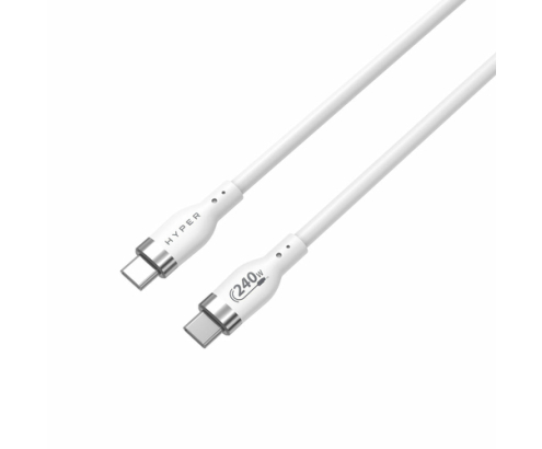 HYPER HJ4001WHGL cable USB USB 2.0 1 m USB C 0,48 Gbit/s 240 W Blanco