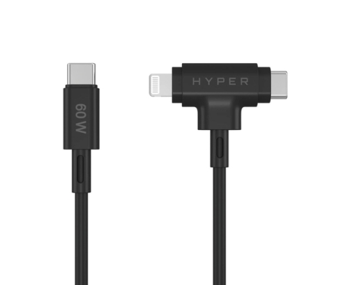 HYPER HyperJuice cable USB USB 2.0 1,5 m USB C USB C/Lightning Negro
