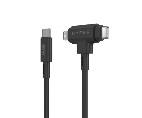 HYPER HyperJuice cable USB USB 2.0 1,5 m USB C USB C/Lightning Negro