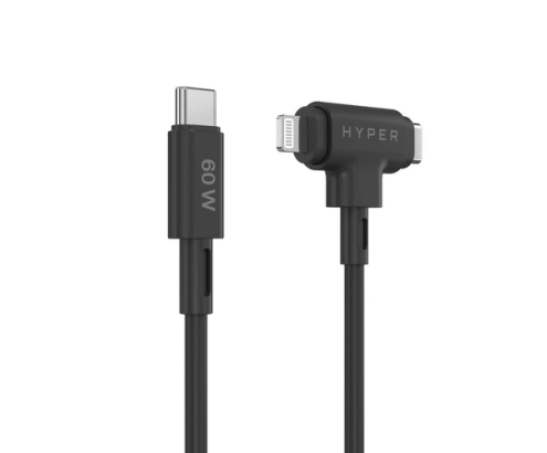 HYPER HyperJuice cable USB USB 2.0 1,5 m USB C USB C/Lightning Negro