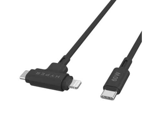 HYPER HyperJuice cable USB USB 2.0 1,5 m USB C USB C/Lightning Negro
