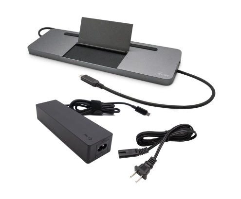 i-tec Metal SB-C Ergonomic 4K 3x Display Docking Station with Power Delivery 85 W + Universal Charger 100 W