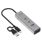 i-tec Metal Universal Charging HUB 2xUSB-C + 2x USB-A Port + Power Delivery 85W